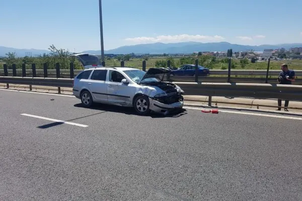 Accident în lanț cu 9 mașini implicate pe autostrada București - Pitești
