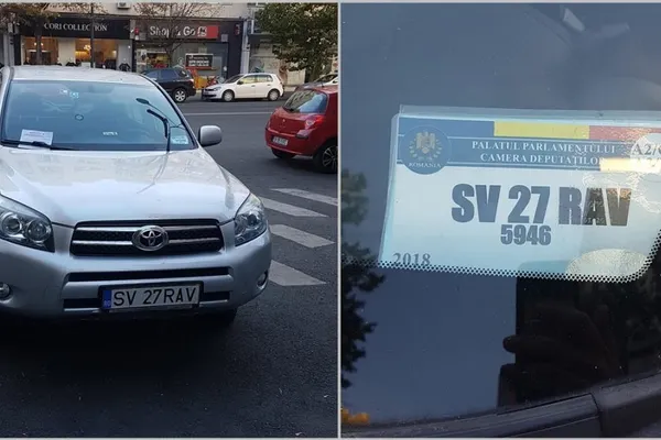 Mașina unui deputat, parcată pe o trecere de pietoni din București