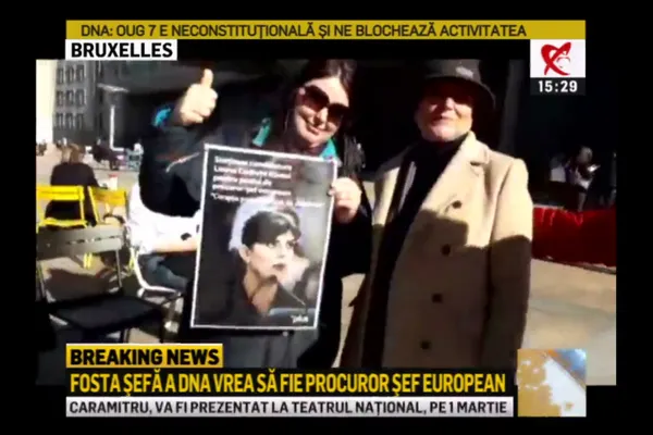 Miting de susținere pentru Laura Codruța Kovesi, în fața Parlamentului European
