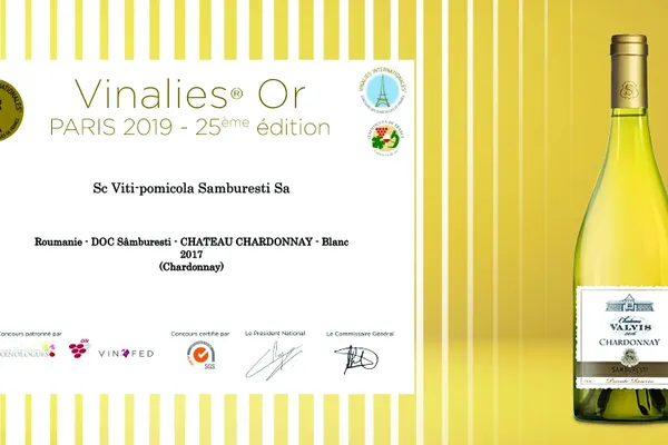 Chateau Valvis Chardonnay, medaliat cu aur la Concursul „Vinalies Internationales” de la Paris(P)