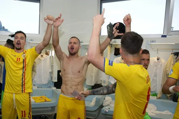 ROMANIA - GERMANIA EURO U21. Imagini incredibile din vestiarul naţionalei! Cine a desfăcut şampania