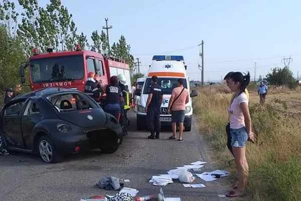 Accident grav, în Argeș: un mort, după ce mașina s-a răsturnat. Polițiștii, șocați: cine era victima