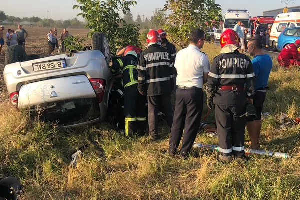 Accident groaznic la Mihăileşti, pe E85: trei morţi şi patru răniţi