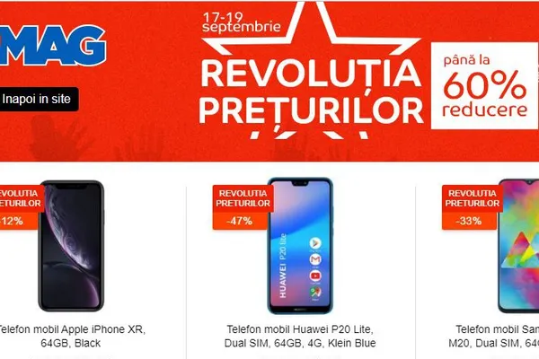 eMAG Revolutia Preturilor – Reducere de pana la 60%, promotia dureaza putin