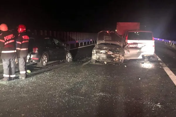 Carambol pe A1. Accident în lanț, victime multiple