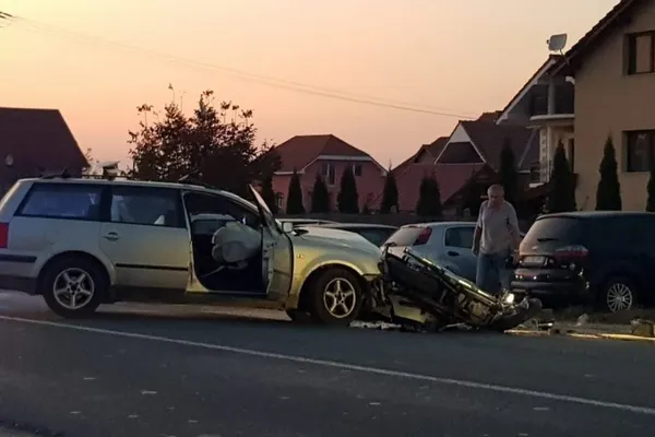 Accident șocant, în jud. Satu Mare: motociclist spulberat de mașină