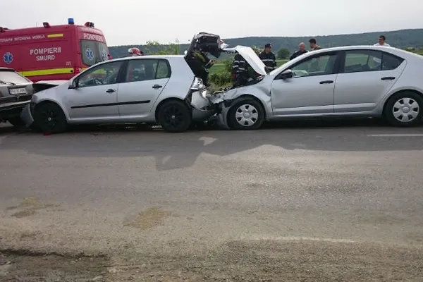 Accident în lanț pe Autostrada A1. 9 mașini implicate, nicio victimă nu a fost raportată