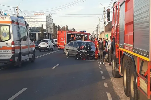 Accident cu patru victime, la Mărăcineni: impact nimicitor între 3 mașini