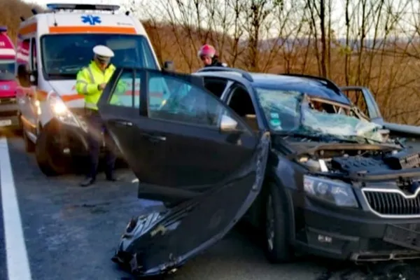 Accident grav pe DN7, în Arad. S-a intervenit cu elicopterul SMURD