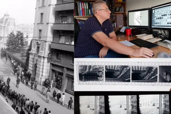 Revoluţie 1989 | Fotografii-document din 21 decembrie 1989, făcute din Calea Victoriei, de deasupra magazinului Muzica. Exclusiv realitatea.net