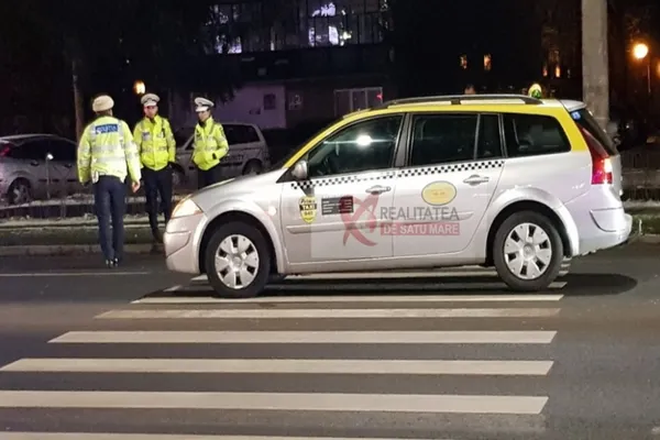 Fată de 14 ani, lovită pe trecerea de pietoni de un taxi