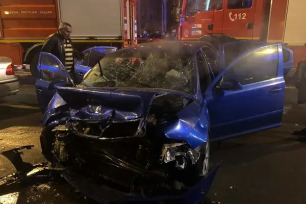 Accident cu 6 victime, la Târgu Jiu, după o cursă ilegală de mașini