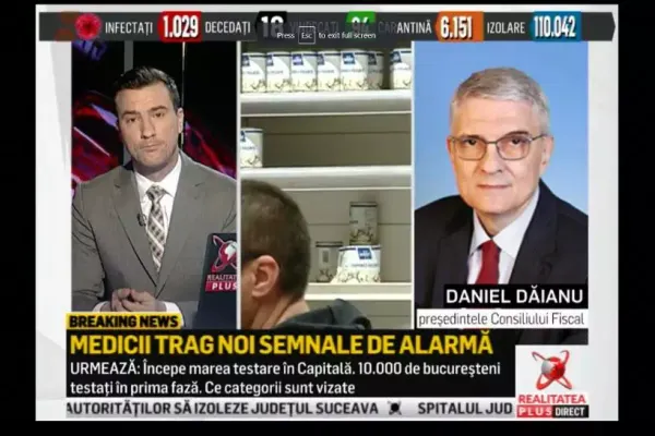 Daniel Dăianu, la Realitatea PLUS: ''Se impune o taxă de solidaritate în contextul crizei COVID-19''