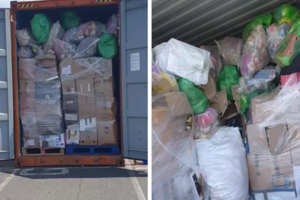 Aproape o tonă de deșeuri, descoperite de polițiști într-un camion, la un control de rutină