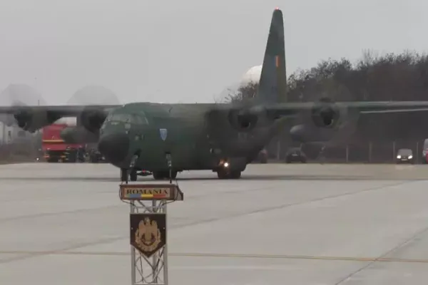 VIDEO/ Donație de echipamente pentru ATI, aduse în România din Germania, cu o aeronavă militară