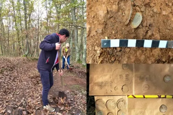 FOTO | Tezaur monetar descoperit de un pasionat de arheologie din Zalău! Monedele, emise acum aproximativ 500 de ani