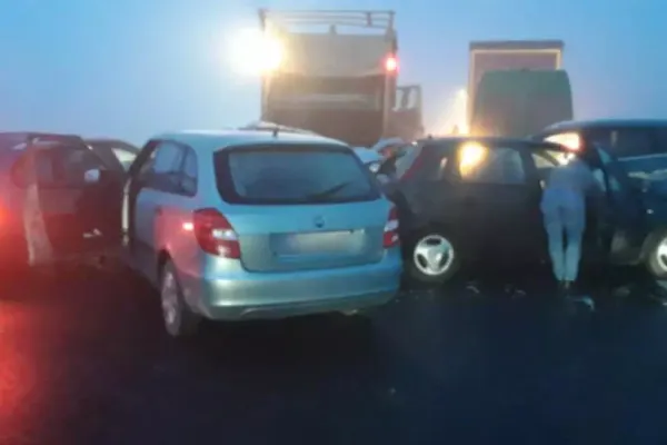 VIDEO/ Accident în lanț pe varianta ocolitoare a Brașovului: Peste 20 de mașini, implicate