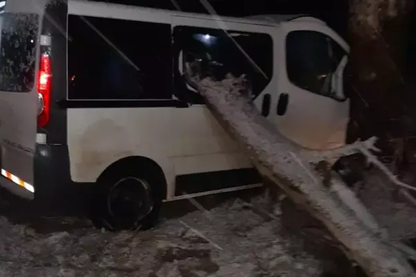FOTO Accident în Teleorman: Un bărbat a intrat cu mașina într-un copac de pe marginea carosabilului - Victima are multiple traumatisne