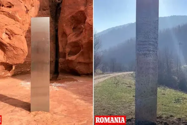 VIDEO Epopeea „misteriosului monolit”. De data aceasta a apărut în Canada. Prin câte țări s-a mai „plimbat” ciudatul obiect metalic