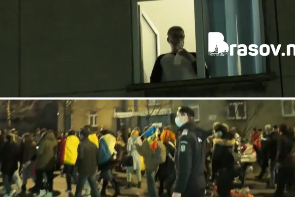 Mărturia tulburătoare a bărbatului bolnav de COVID-19 care respiră cu masca de oxigen de la geamul salonului de spital, privind protestele anti-restricții din Brașov