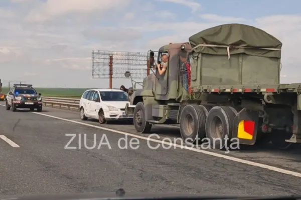 Convoi militar american, implicat într-un ACCIDENT pe Autostrada Soarelui