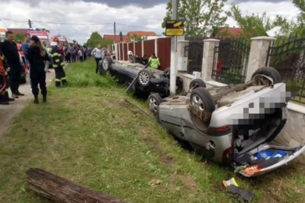 7 persoane, printre care și 2 copii, implicate într-un accident pe DJ193, în județul Satu Mare! Două persoane au ajuns la spital