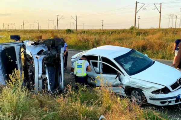 Accident grav, la ieșirea din Fetești: 6 victime, după un impact violent