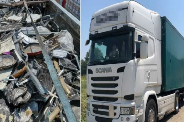 Cantitate URIAȘĂ de deșeuri din aluminiu din Italia, oprite la PTF Giurgiu