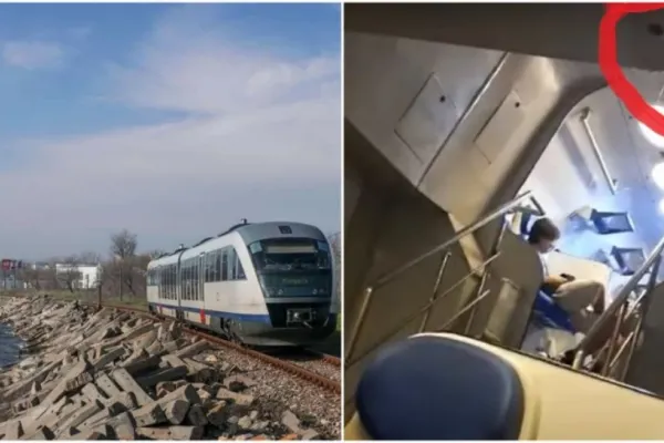 VIDEO - Focar de infecție într-un tren CFR - Dejecțiile din toaletă au ajuns în compartiment