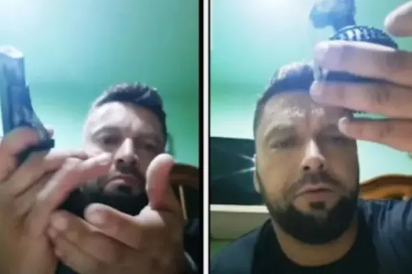 Interlopul care a amenințat polițiștii cu pistolul și grenada, legături dubioase cu politicieni - A fost folosit la mai multe proteste