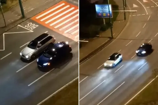 Doi șoferi din Brașov, surprinși în timp ce făceau "liniuțe" și foloseau trecerea de pietoni ca linie de start. Poliția a deschis un dosar penal - VIDEO