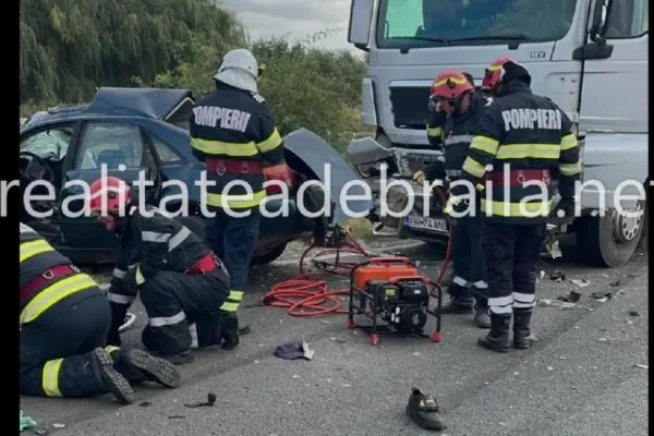 Doi morți într-un accident extrem de GRAV, pe DE 584, în județul Brăila. Trafic îngreunat