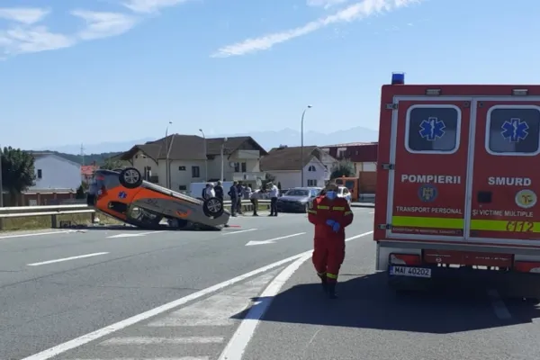 FOTO/VIDEO Accident rutier cu 4 victime, pe DN1, în județul Sibiu