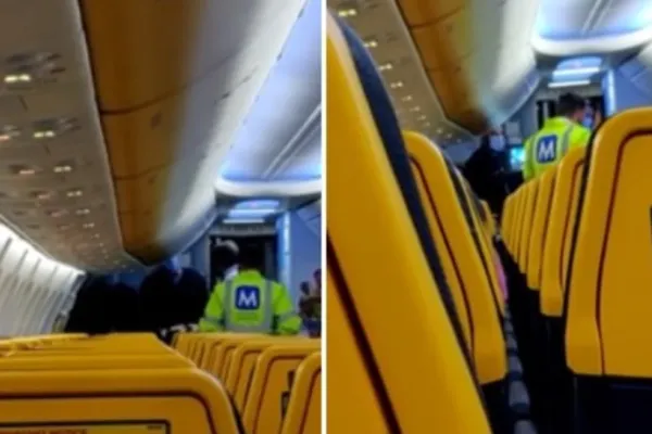 Scandal în avion, la Cluj. Bărbat debarcat de polițiști după ce a refuzat să-și pună masca de protecție