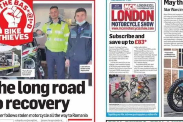 Polițiștii români, pe prima pagină a unei publicații din Anglia