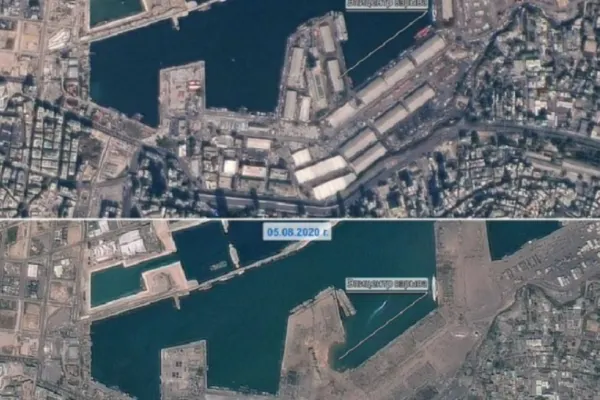 FOTO | Rusia a predat Libanului imagini din satelit cu explozia din portul Beirut