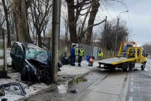 FOTO | Accident cumplit în Galați: 4 victime, în urma unui impact violent