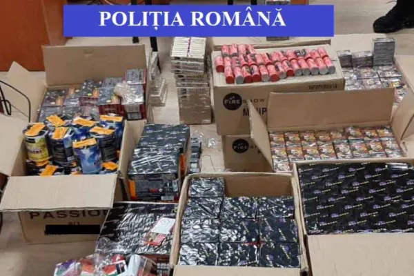 Aproape 2,5 tone de artificii și petarde, confiscate într-o singură zi de polițiști din București