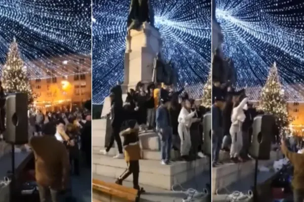 VIDEO | Petrecere cu manele pe soclul statuii lui Alexandru Ioan Cuza de la Iași. Polițiștii au deschis dosar penal