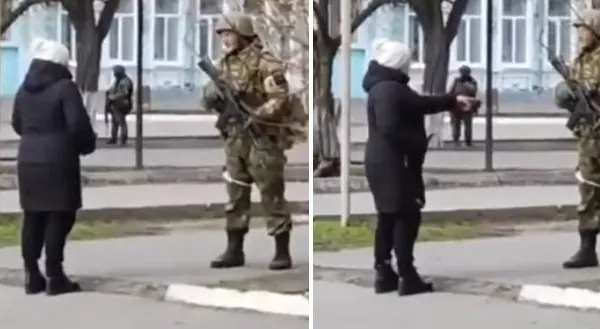 Imagini tulburătoare din Ucraina - soldat rus, certat pe stradă de o femeie: "Ce căutați în patria noastră?" - VIDEO