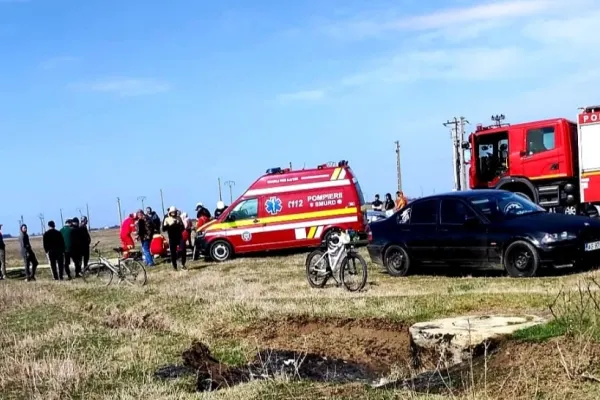 VIDEO Accident grav în jud. Teleorman. 2 copii, loviți de un șofer care participa la o cursă ilegală