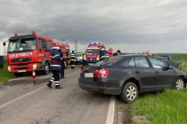 FOTO | Accident grav în Teleorman. Trei persoane rănite, dintre care una încarcerată