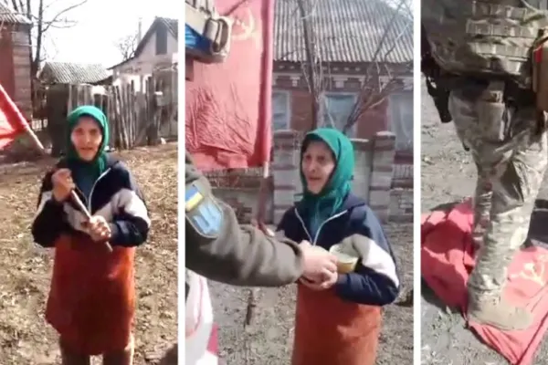 Propaganda rusă, la cote maxime: CINE este femeia din Ucraina care a devenit "simbol" pro-război? Mesajul CUTREMURĂTOR al bătrânei
