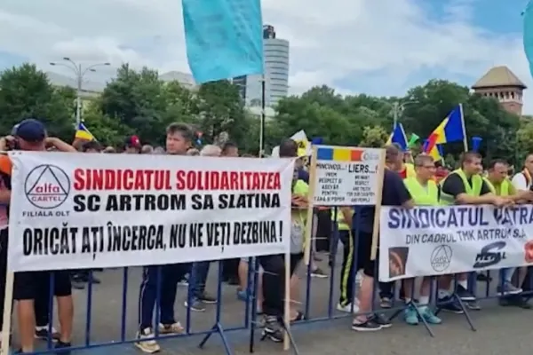 Angajații unui combinat care are capital rusesc, protest în Capitală: managerul a fost introdus pe lista persoanelor supuse sancţiunilor