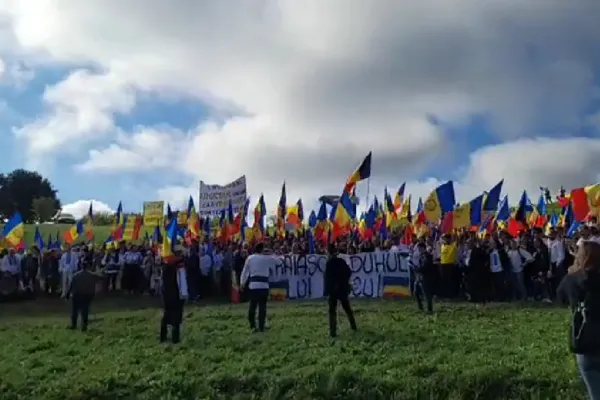 George Simion și simpatizanții AUR, incidente la Țebea, la comemorarea lui Avram Iancu - VIDEO
