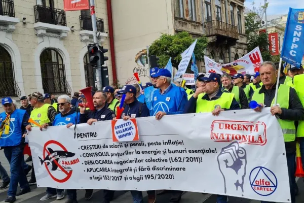 Ziua protestelor sociale. Cartel Alfa cere de urgență creșterea salariilor și indexarea lor cu inflația