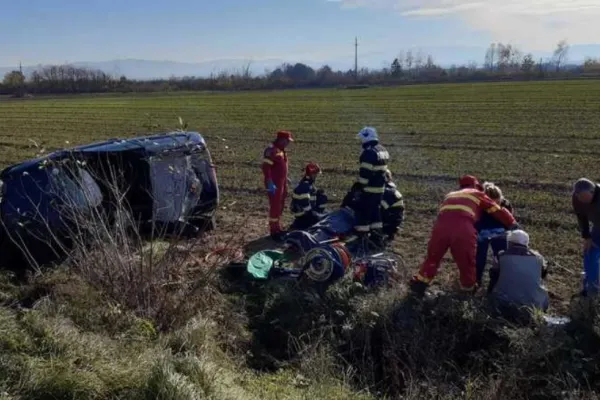 Accident cu 7 victime, între care doi copii, în Timiș. Au intervenit două elicoptere SMURD – FOTO&VIDEO