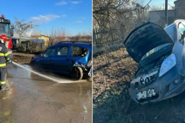 Accident în Giurgiu, în prima zi de Crăciun: 4 victime după ce o mașină s-a răsturnat - Un rănit, adus în Capitală cu elicopterul SMURD