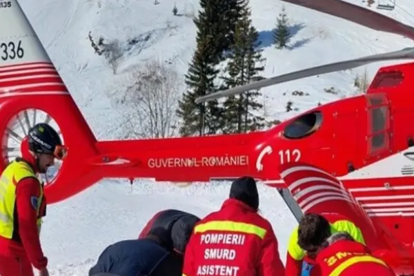 Bărbat accidentat pe pârtia din Poiana Brașov. A fost solicitat elicopterul SMURD