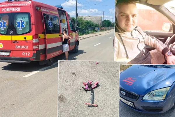 Accident teribil în Vaslui - O fetiță de doar 5 ani este în comă după ce a fost lovită în timp ce se plimba pe trotinetă